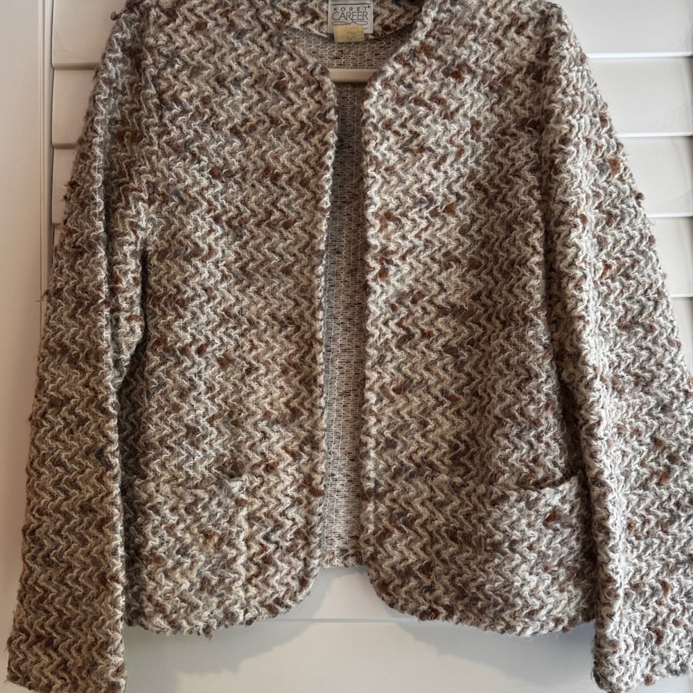 Vintage Koret Career Mohair Blend Boucle Jacket Women Large 80s Textured
